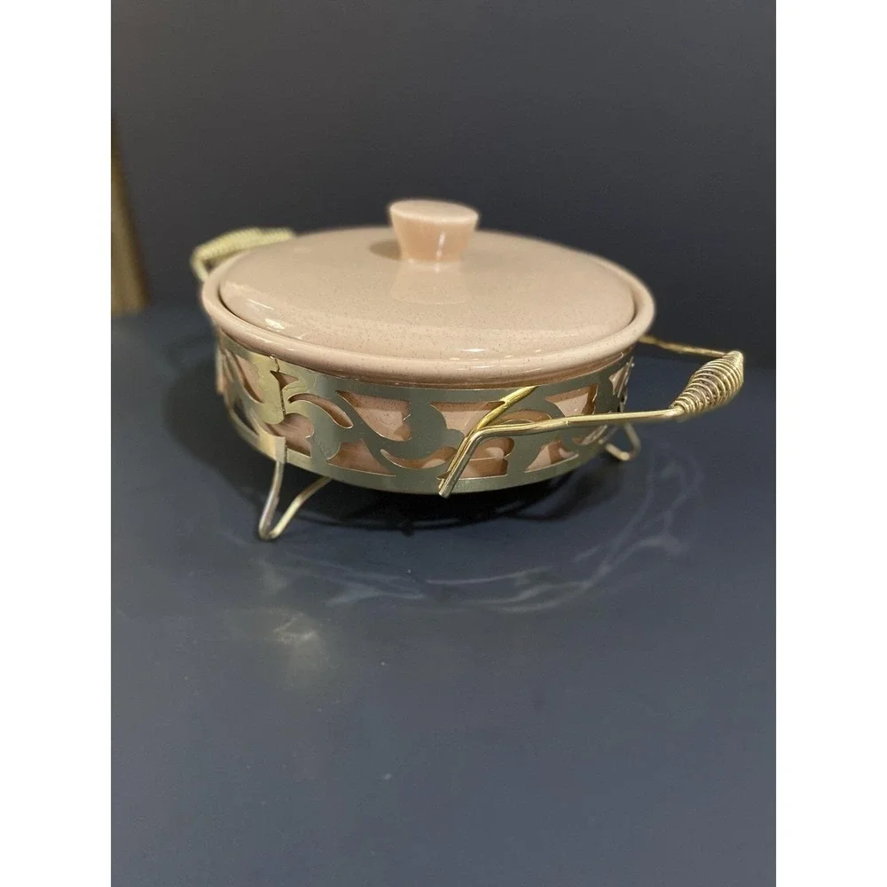 Bauer Pottery‎ Contempo Desert Beige 2 Qt Casserole W/rack! MINT